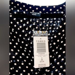 NEW WITH TAG Black and White polka dot blouse from Torrid